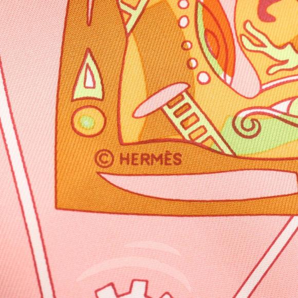 HERMES Pink Silk Scarf - Picture 3 of 11
